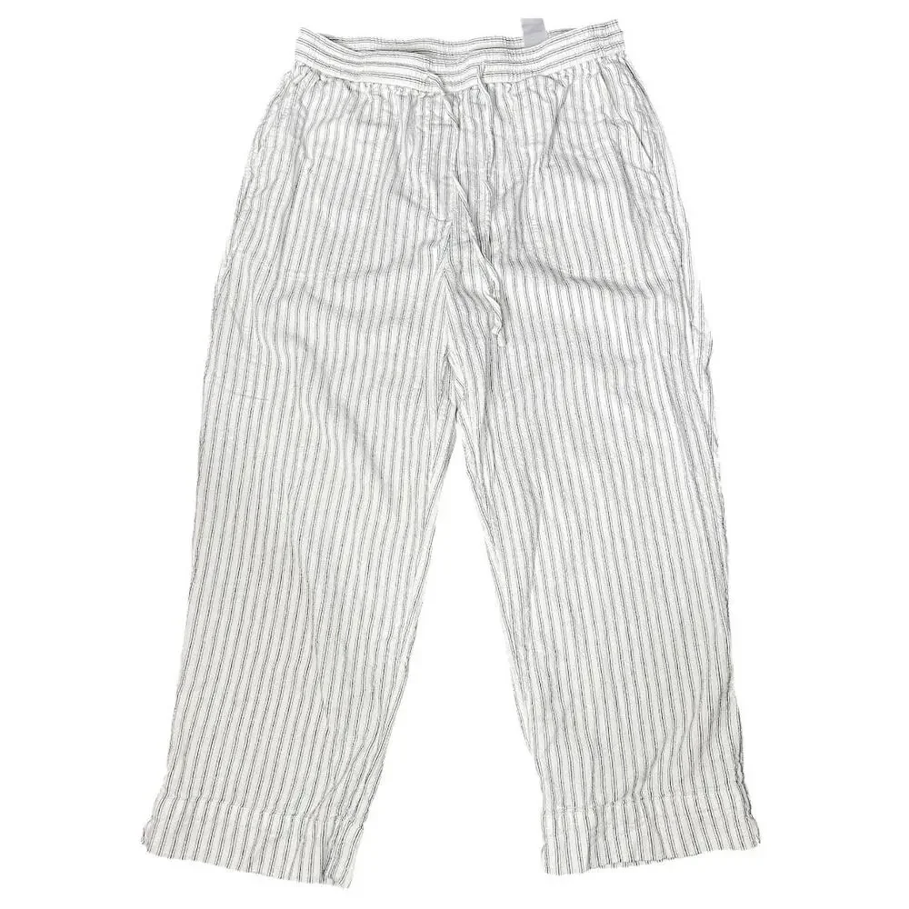 Banana Republic Linen Blend Straight Ankle Pants neutral casual comfy coastal